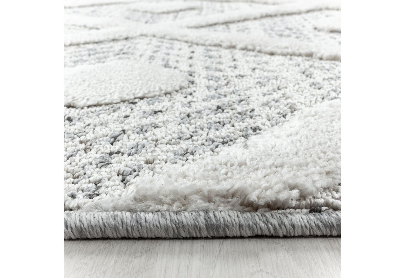 Carpettex Hochflor-Teppich Geometrisch Design, Läufer, Höhe: 20 mm, Teppich Wohnzimmer Boho Design weich 3D Optik Skandinavische Stil – Bild 4 von 5