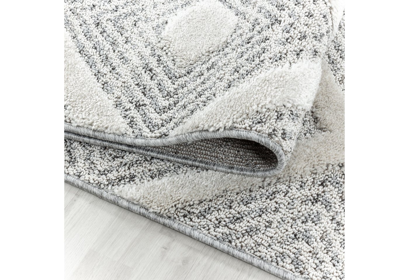 Carpettex Hochflor-Teppich Geometrisch Design, Läufer, Höhe: 20 mm, Teppich Wohnzimmer Boho Design weich 3D Optik Skandinavische Stil – Bild 5 von 5