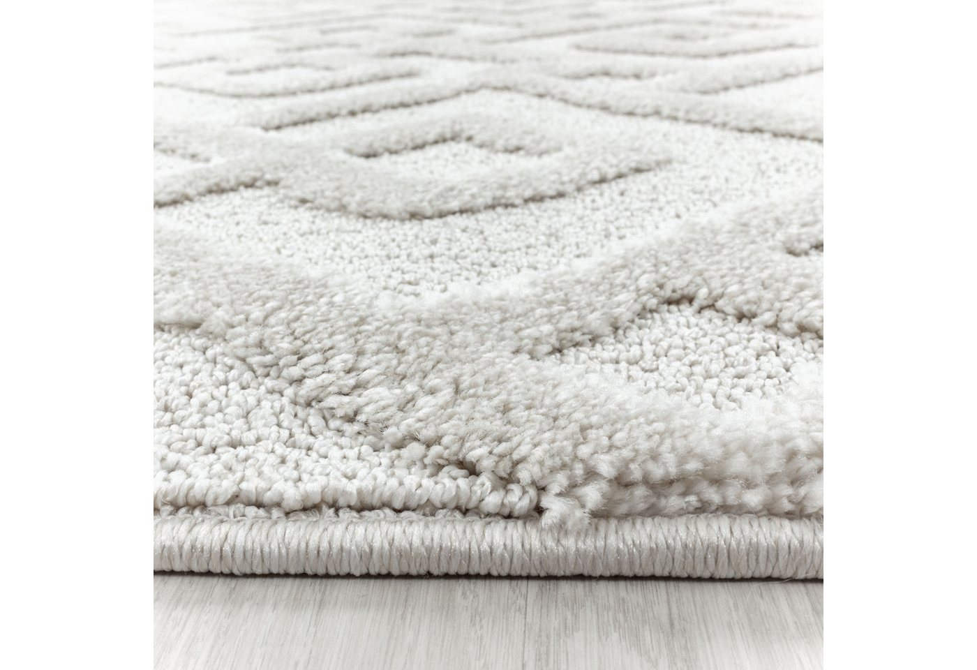 Carpettex Hochflor-Teppich Geometrisch Design, Läufer, Höhe: 20 mm, Teppich Wohnzimmer Boho Design 3D Optik Skandinavische Stil – Bild 4 von 5