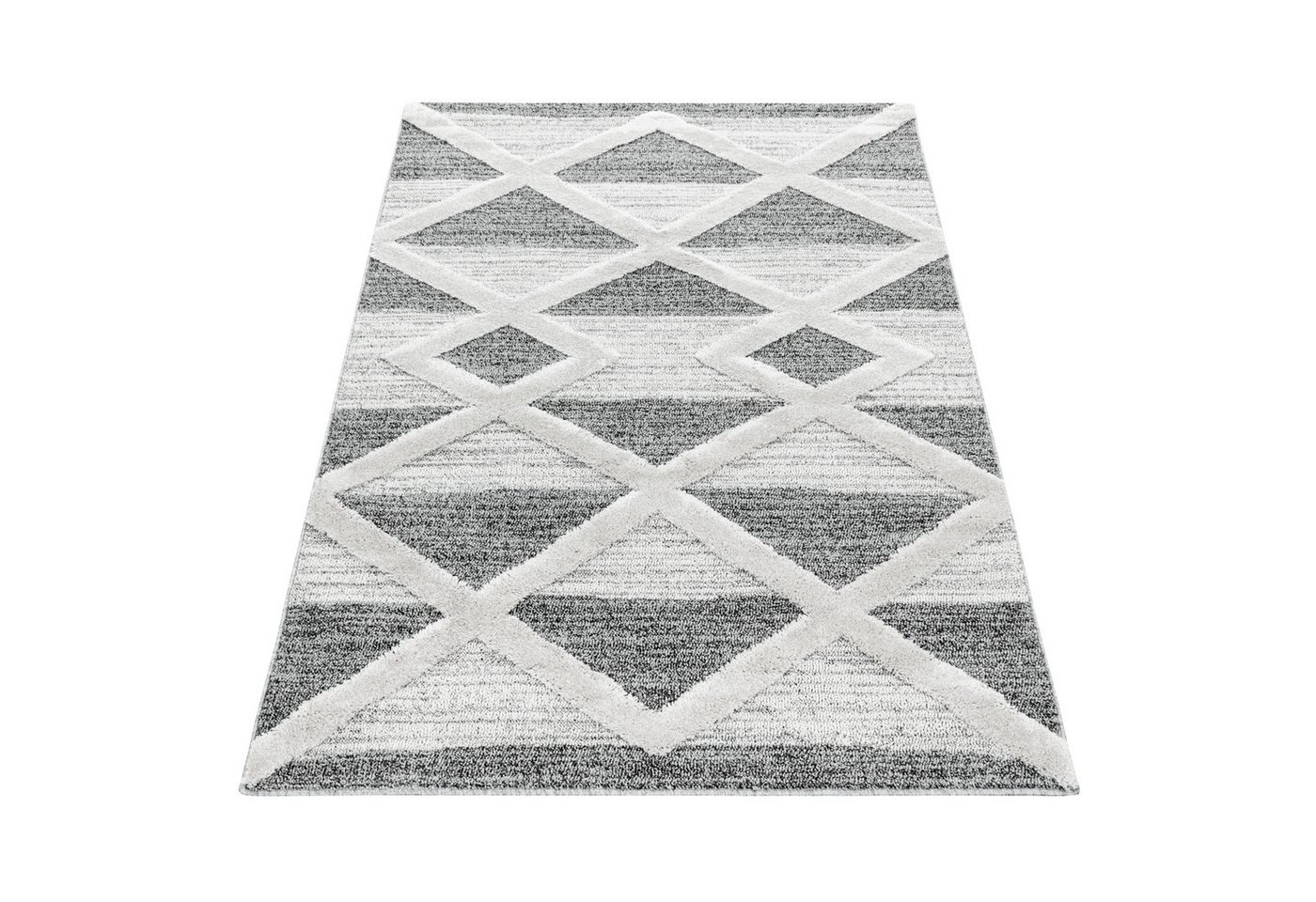 Carpettex Hochflor-Teppich Geometrisch Design, Läufer, Höhe: 20 mm, Teppich Wohnzimmer Geometrisch Design 3D Optik Skandinavische Stil – Bild 2 von 5