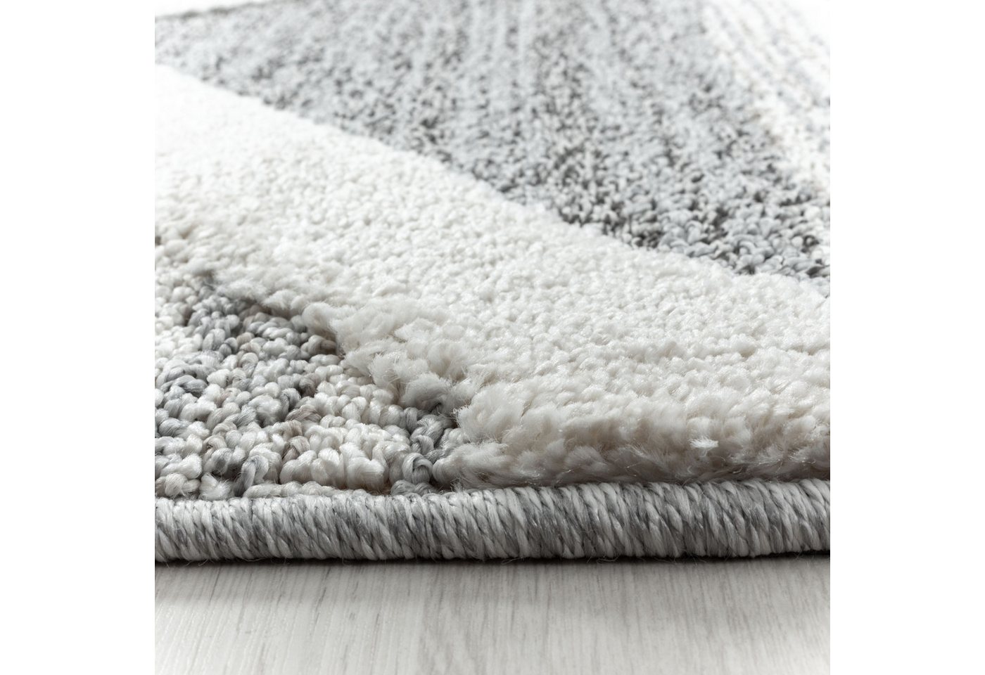 Carpettex Hochflor-Teppich Geometrisch Design, Läufer, Höhe: 20 mm, Teppich Wohnzimmer Geometrisch Design 3D Optik Skandinavische Stil – Bild 4 von 5