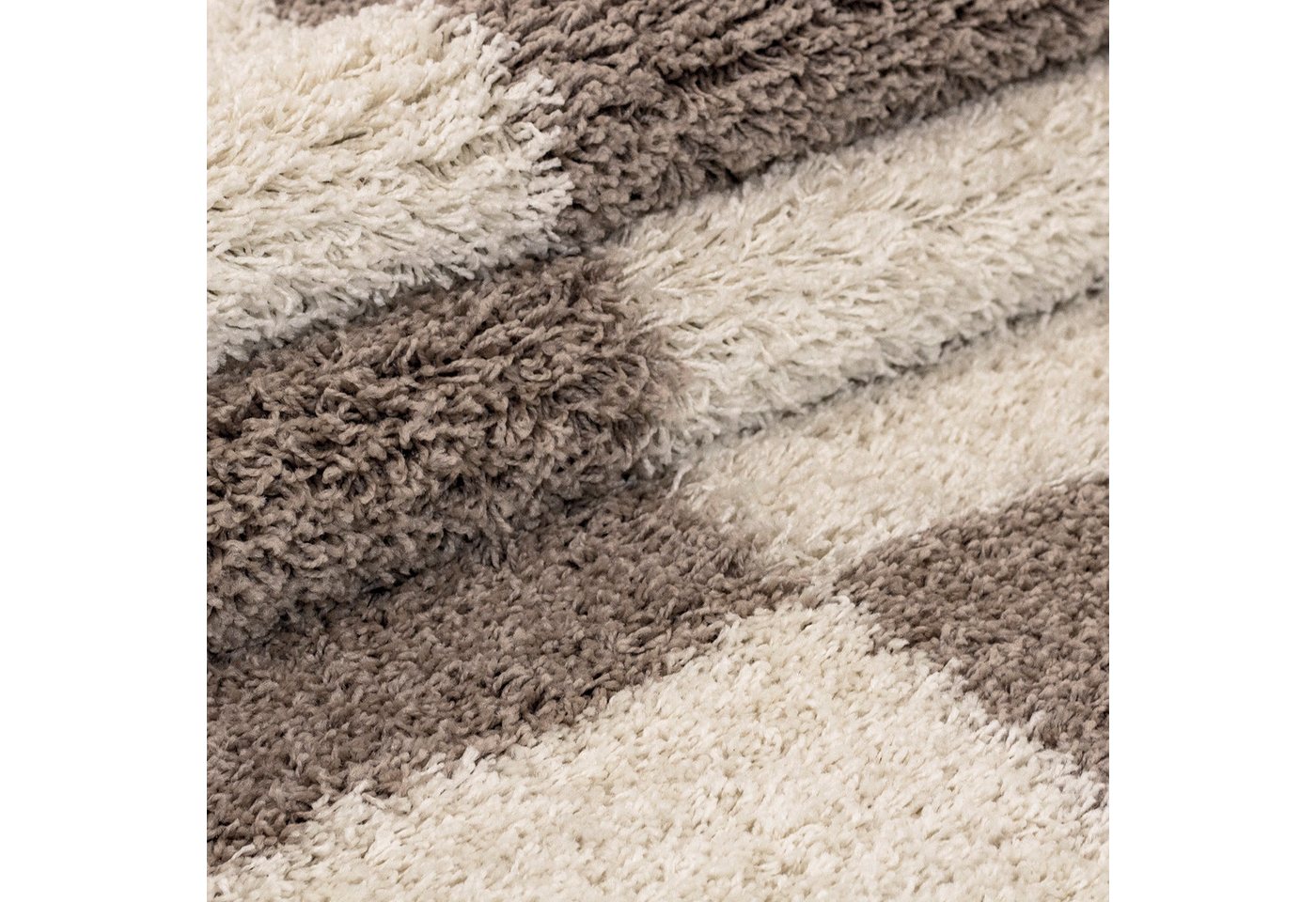 Carpettex Hochflor-Teppich Kariert Design, Rund, Höhe: 30 mm, Teppich Kariert Design Teppich im modern Stil Teppich Wohnzimmer – Bild 3 von 4