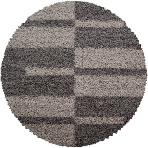 Carpettex Hochflor-Teppich Kariert Design, Rund, Höhe: 30 mm, Teppich Kariert Design Teppich im modern Stil Teppich Wohnzimmer