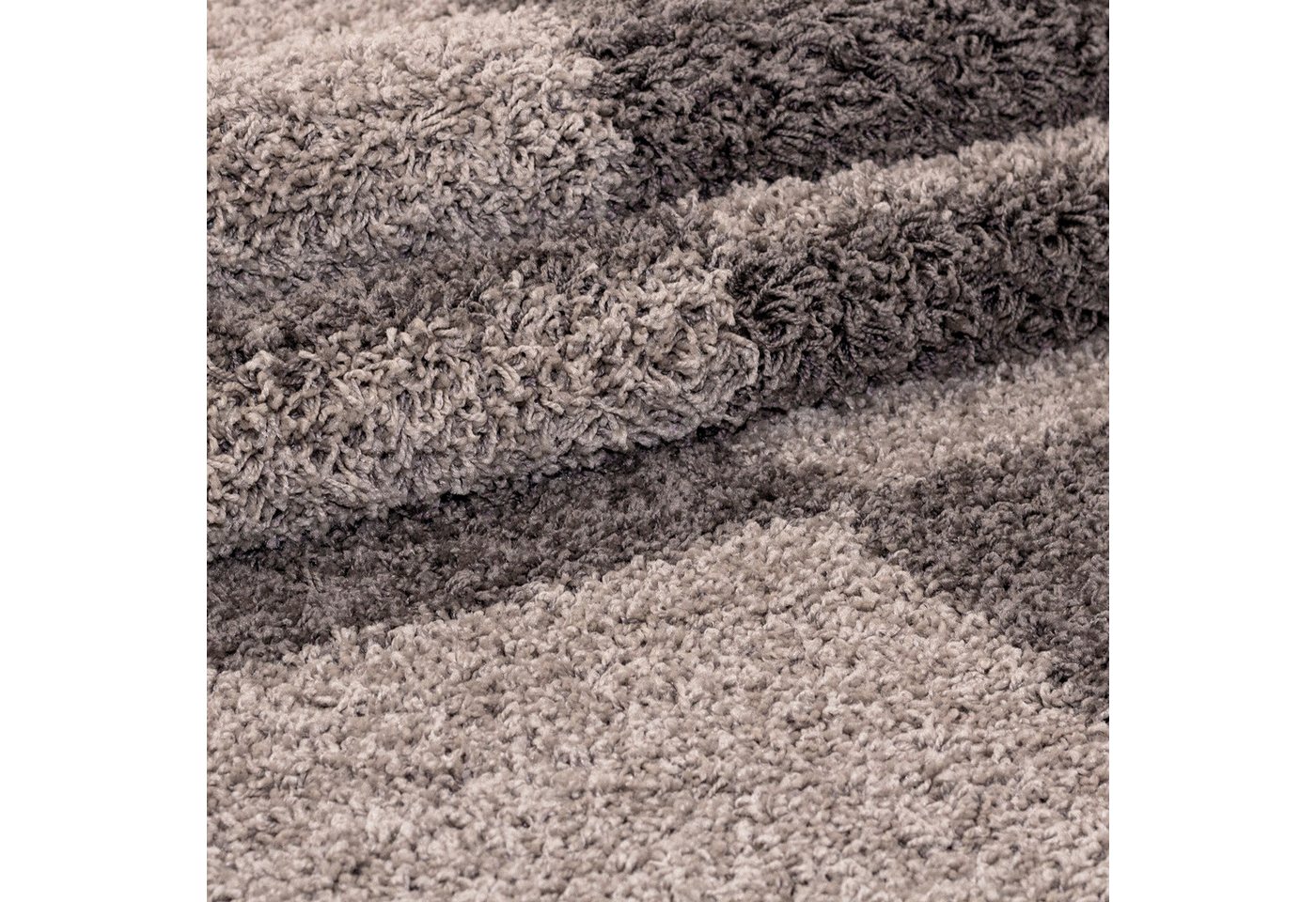 Carpettex Hochflor-Teppich Kariert Design, Rund, Höhe: 30 mm, Teppich Kariert Design Teppich im modern Stil Teppich Wohnzimmer – Bild 3 von 4
