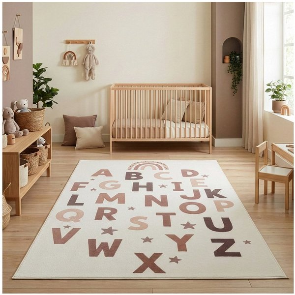Carpettex Kinderteppich Alphabet Teppich Kinder, Rechteckig, Höhe: 8 mm