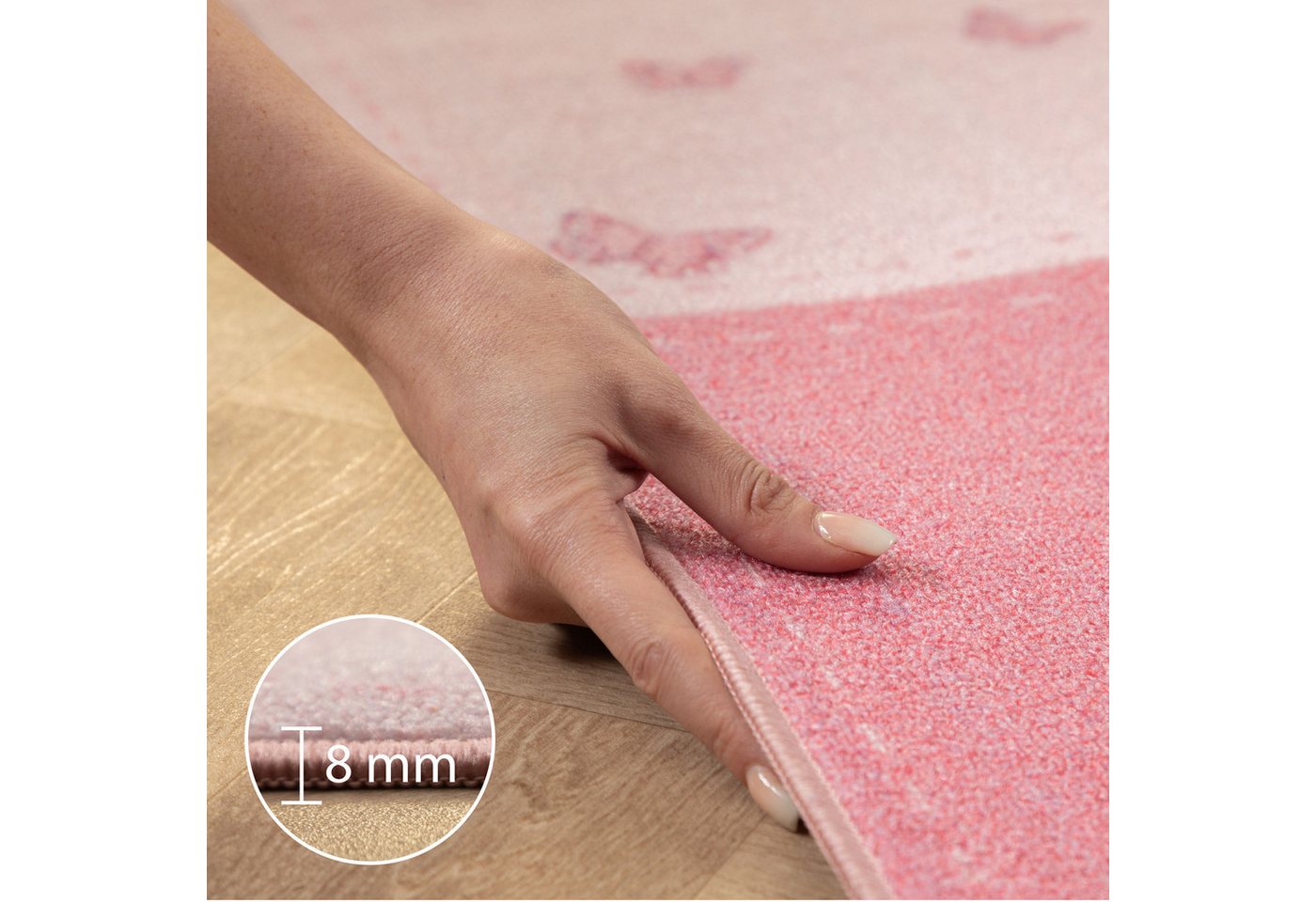 Carpettex Kinderteppich Prinzessin-Design, Rechteckig, Höhe: 7 mm, Teppich Kinderzimmer Prinzessin-Design Rutschfest Waschbar – Bild 3 von 5