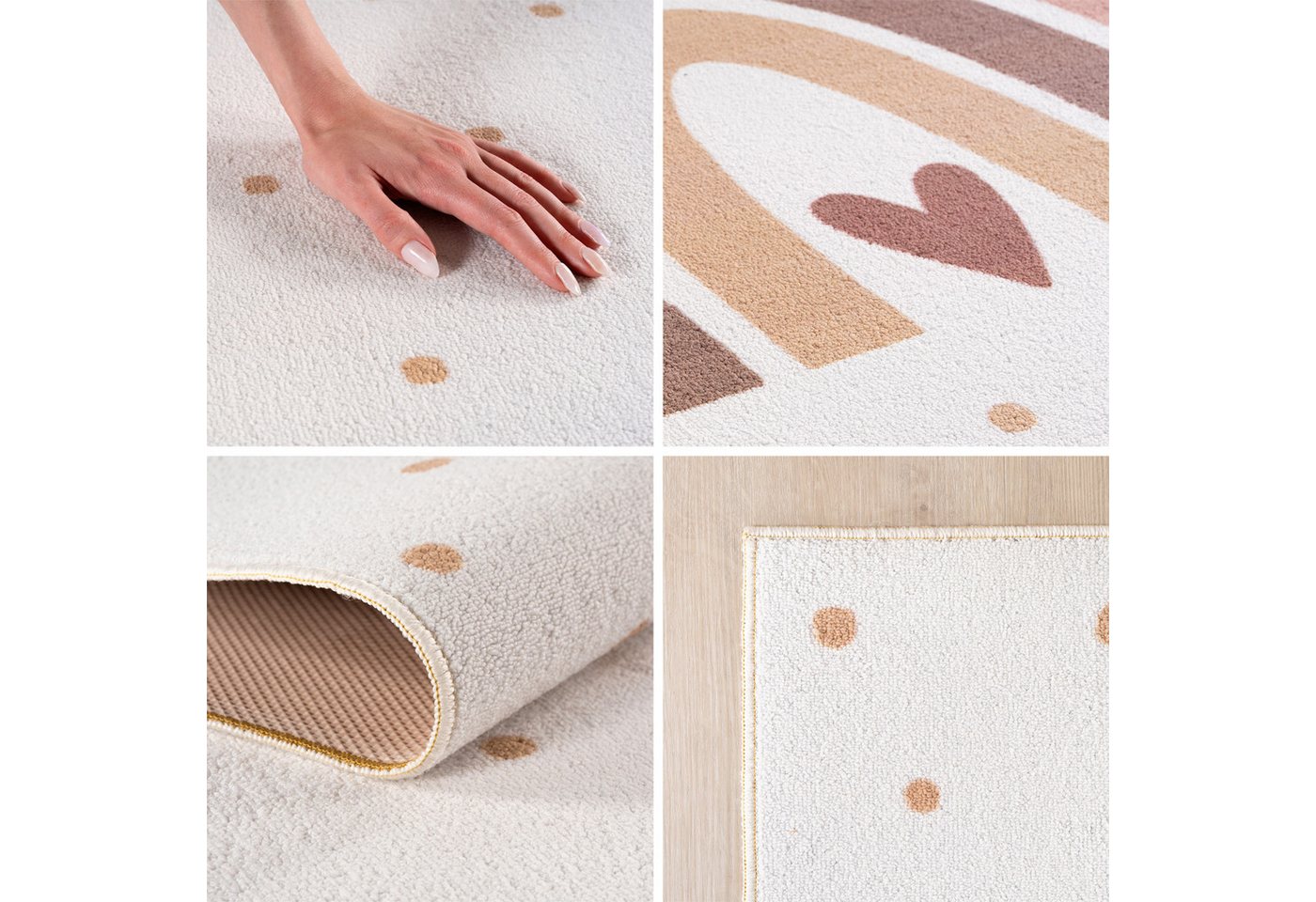 Carpettex Kinderteppich Regenbogen Liebe, Rechteckig, Höhe: 8 mm – Bild 2 von 5