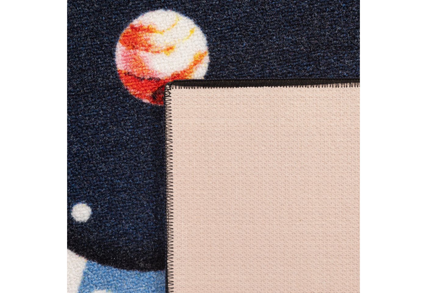 Carpettex Kinderteppich Weltraum Design, Rechteckig, Höhe: 7 mm, Teppich Kinderzimmer MarineWeltraum Design Rutschfest Waschbar – Bild 4 von 5