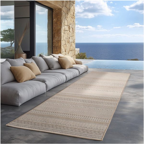 Carpettex Outdoorteppich Boho Design, Läufer, Höhe: 5 mm, Outdoor Teppich Wetterfest Modern Design Wohnzimmer Küchen Terrasse