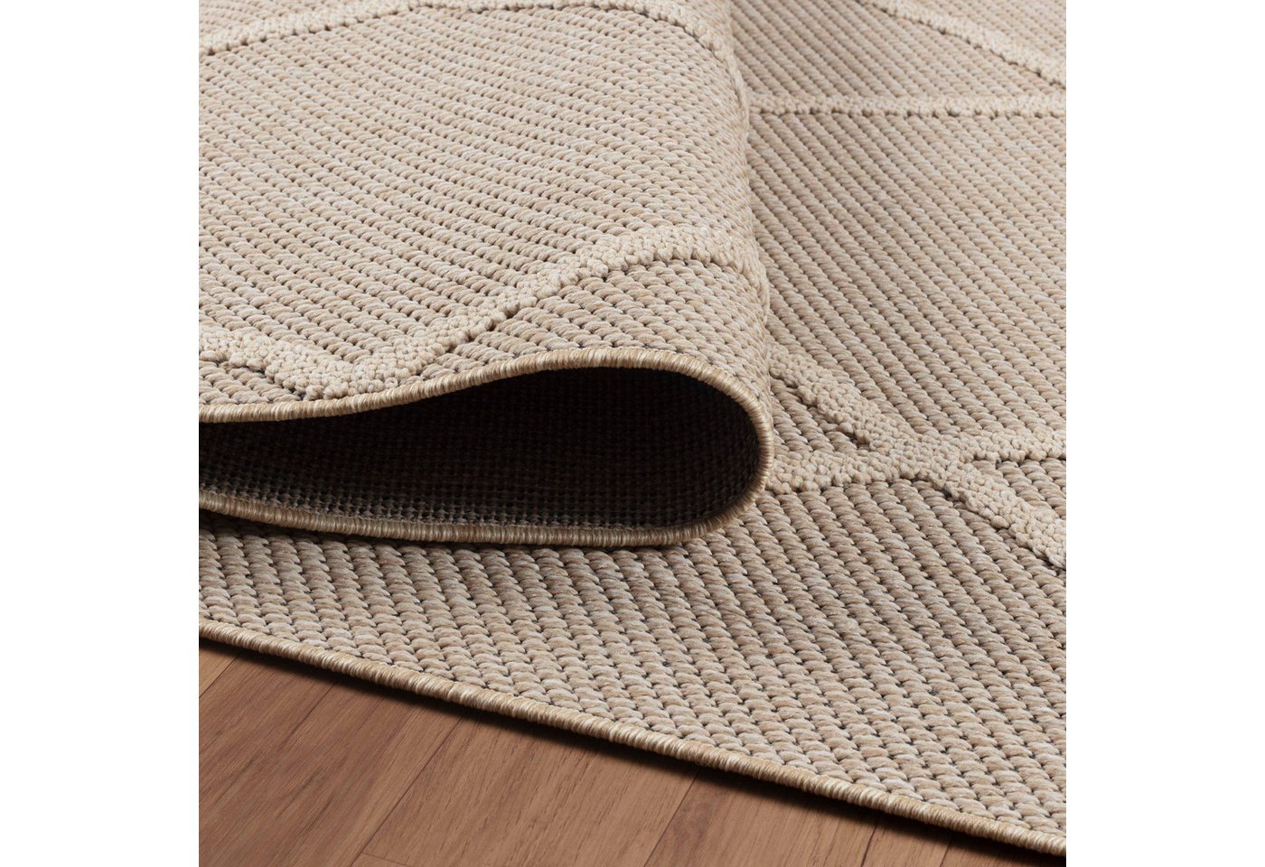 Carpettex Outdoorteppich Boho-Design, Läufer, Höhe: 8 mm, In& Outdoor Teppich Beige Boho Design für Küchen Balkon Terrasse – Bild 4 von 5