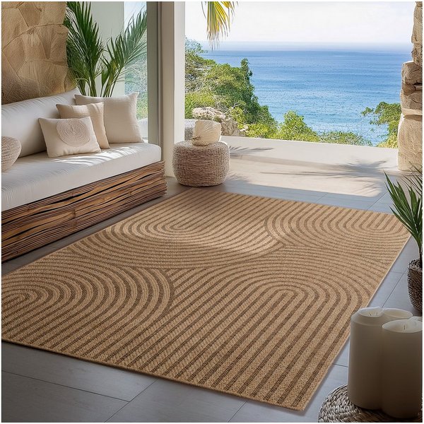 Carpettex Outdoorteppich Boho Design, Läufer, Höhe: 5 mm, Outdoor Teppich Wetterfest Modern Design Wohnzimmer Küchen Terrasse