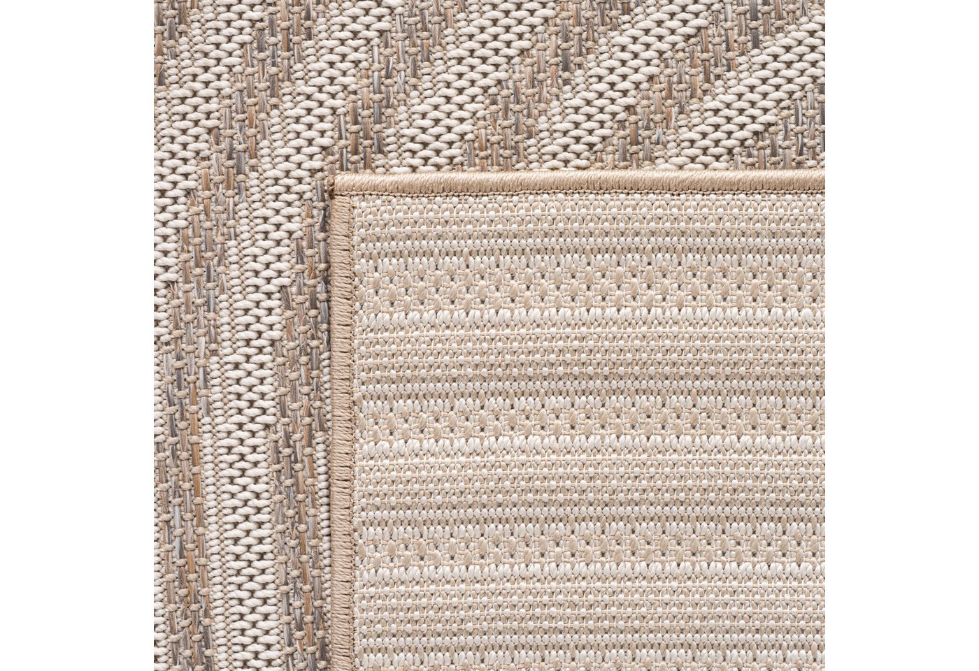 Carpettex Outdoorteppich Boho Flachgewebter Teppich, Rund, Höhe: 5 mm, Outdoor Teppich Wetterfest Modern Design Wohnzimmer Küchen Terrasse – Bild 5 von 5