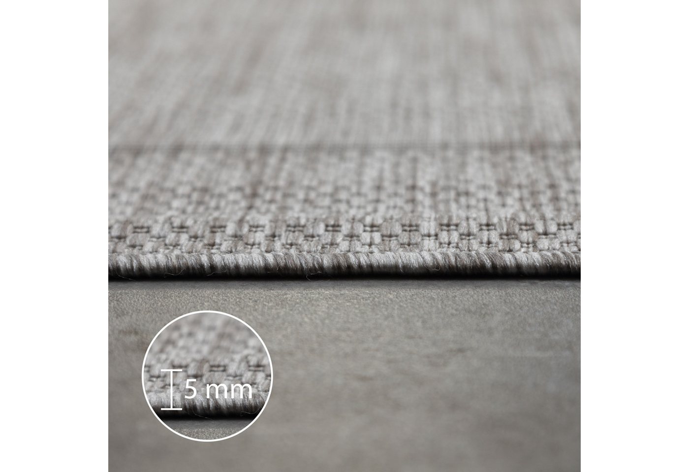Carpettex Outdoorteppich Unicolor - Einfarbig, Läufer, Höhe: 5 mm, Teppich Wetterfest Balkon Küchenteppich Flachgewebe Sisaloptik – Bild 4 von 5