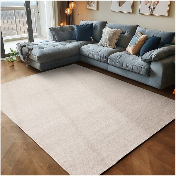 Carpettex Schlingenteppich Unicolor - Einfarbig, Läufer, Höhe: 7 mm, Kurzflor Schlingen Teppich Wohnzimmer Einfarbig Modern