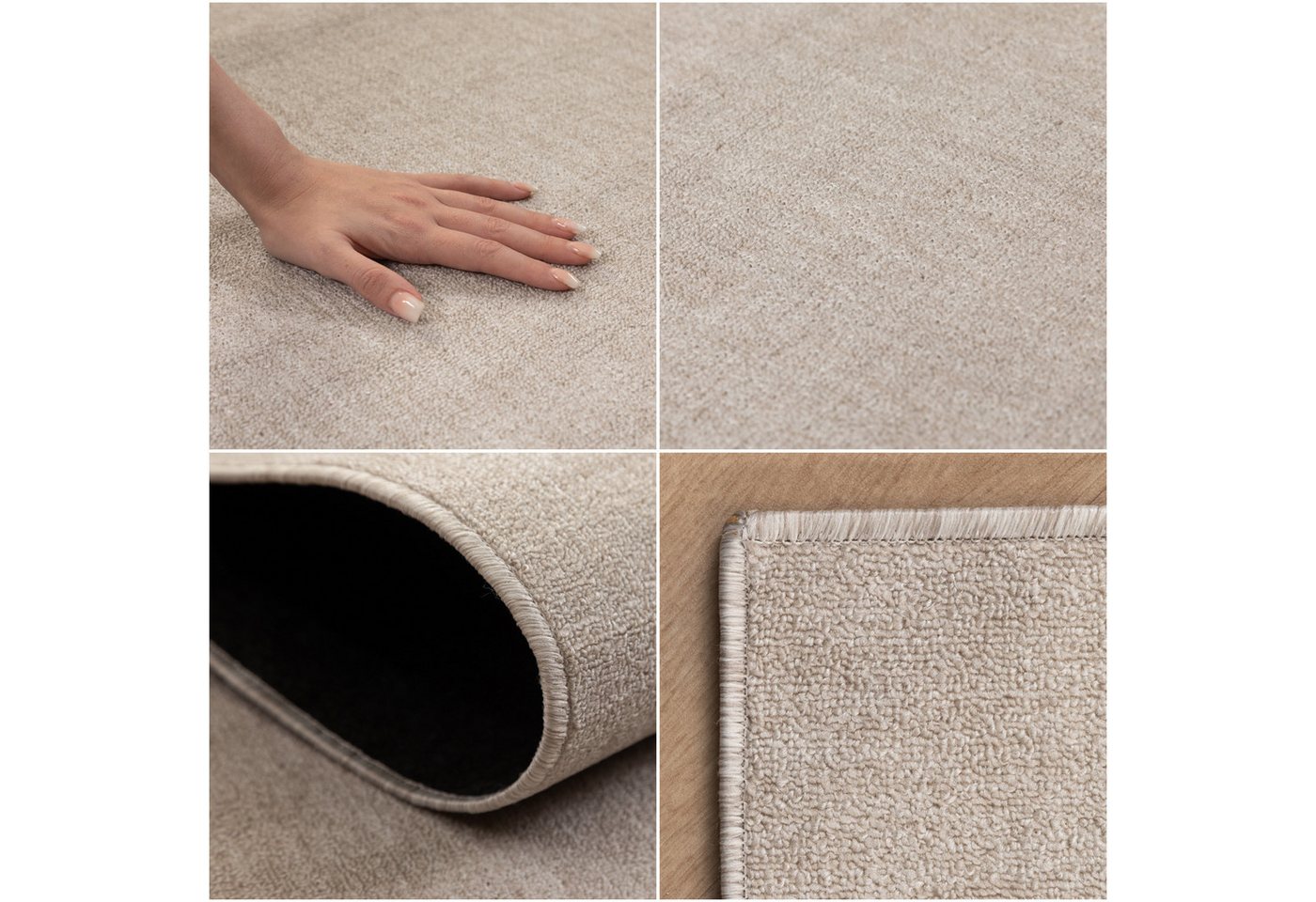 Carpettex Schlingenteppich Unicolor - Einfarbig, Läufer, Höhe: 7 mm, Kurzflor Schlingen Teppich Wohnzimmer Einfarbig Modern – Bild 2 von 5