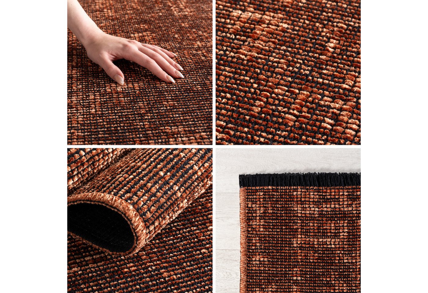 Carpettex Veloursteppich Boho Design, Läufer, Höhe: 7 mm, Baumwolle, Waschbarer Teppich, Boho-Stil, Wohnzimmer, Schlafzimmer – Bild 2 von 5