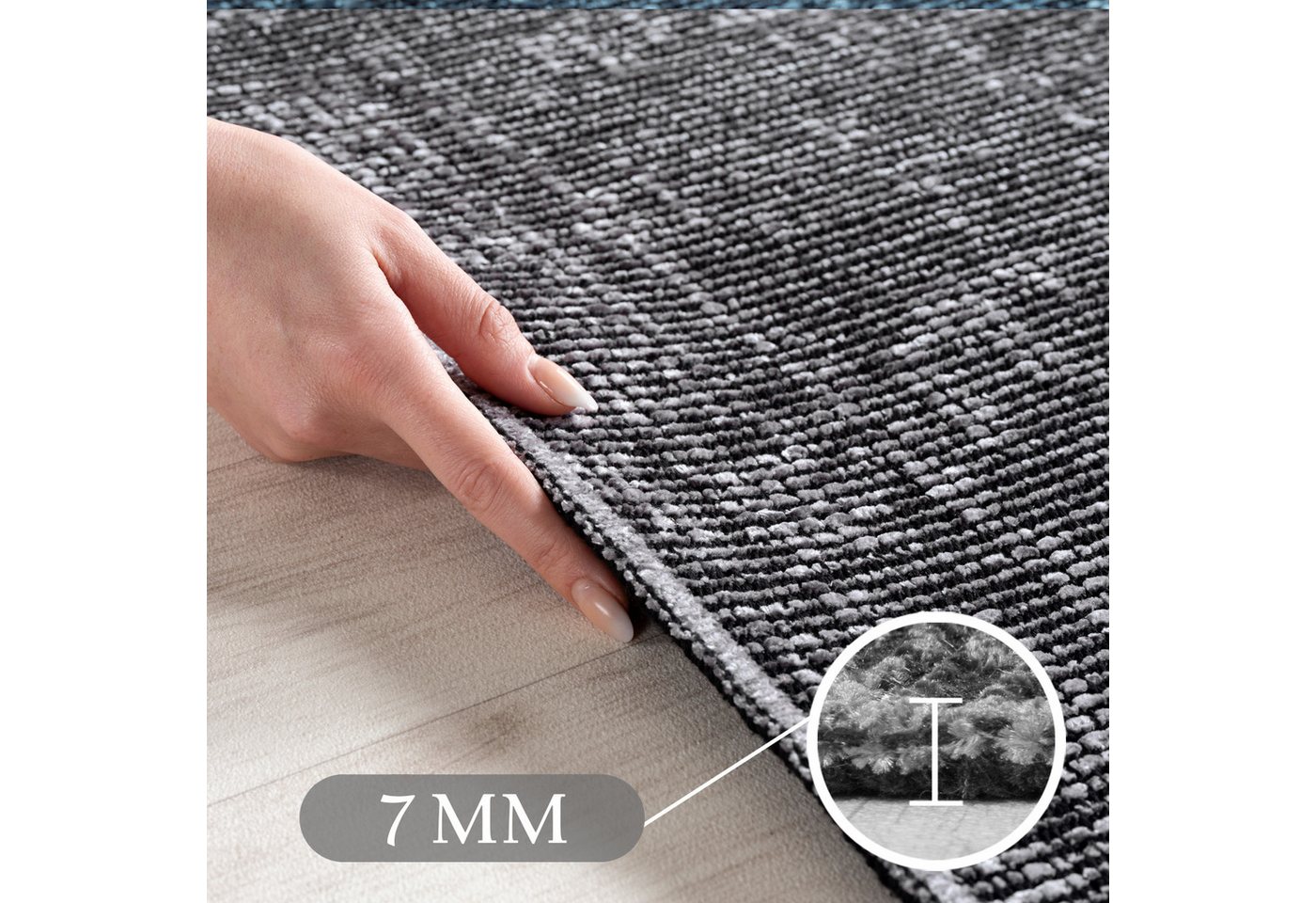 Carpettex Veloursteppich Boho Design, Läufer, Höhe: 7 mm, Baumwolle, Waschbarer Teppich, Boho-Stil, Wohnzimmer, Schlafzimmer – Bild 3 von 5