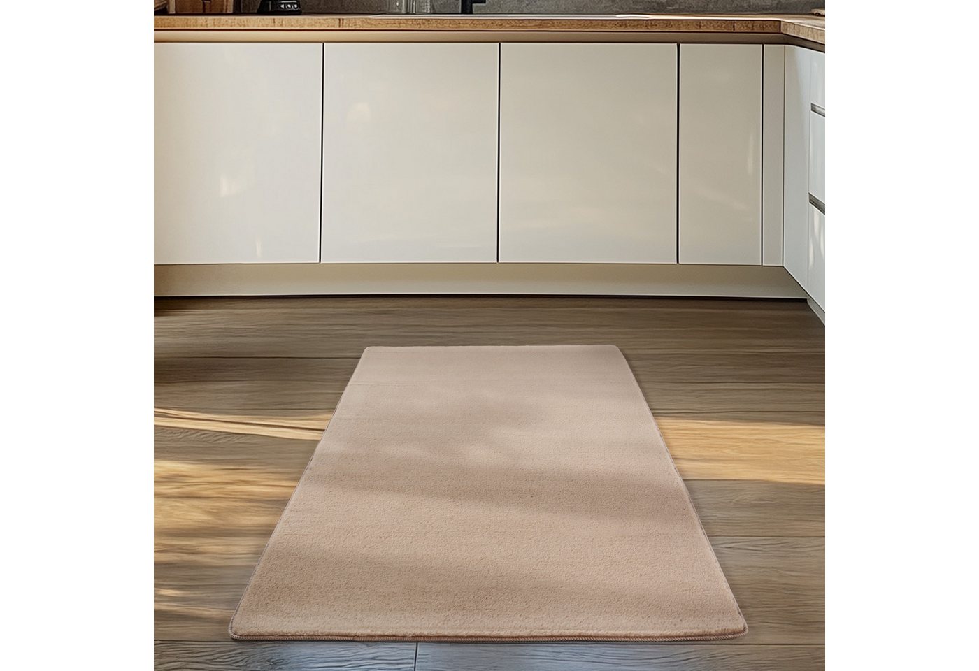 Carpettex Veloursteppich Unicolor - Einfarbig, Läufer, Höhe: 11 mm, Perfekt geeignet für Wohnzimmer, Schlafzimmer,Küche,Kinderzimmer – Bild 2 von 5