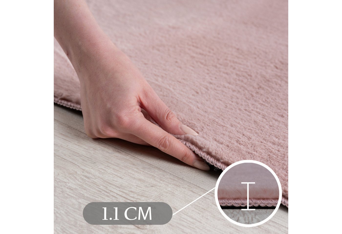 Carpettex Veloursteppich Unicolor - Einfarbig, Läufer, Höhe: 11 mm, Perfekt geeignet für Wohnzimmer, Schlafzimmer,Küche,Kinderzimmer – Bild 5 von 5