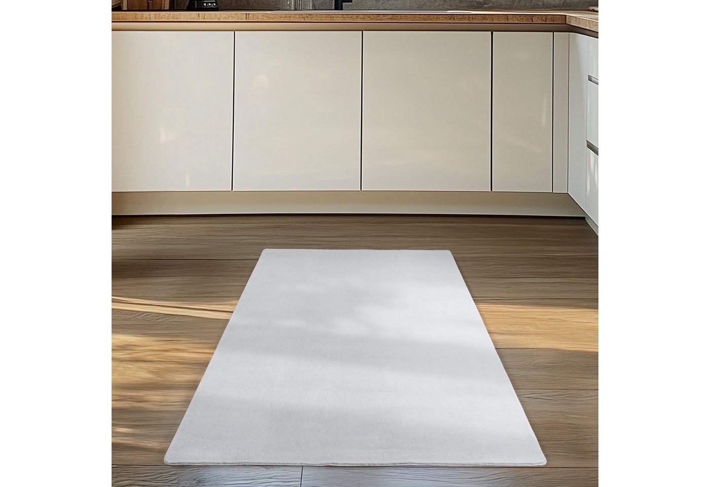 Carpettex Veloursteppich Unicolor - Einfarbig, Läufer, Höhe: 11 mm, Perfekt geeignet für Wohnzimmer, Schlafzimmer,Küche,Kinderzimmer – Bild 2 von 5