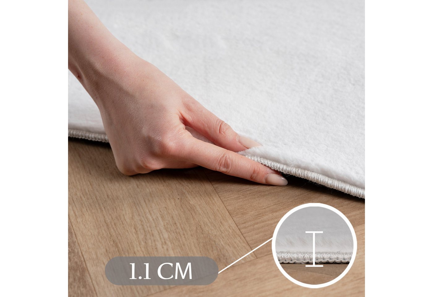 Carpettex Veloursteppich Unicolor - Einfarbig, Läufer, Höhe: 11 mm, Perfekt geeignet für Wohnzimmer, Schlafzimmer,Küche,Kinderzimmer – Bild 5 von 5