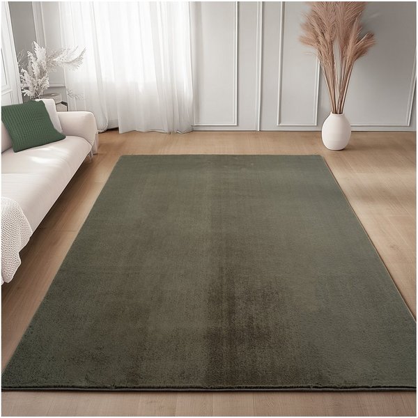 Carpettex Veloursteppich Unicolor - Einfarbig, Läufer, Höhe: 11 mm, Perfekt geeignet für Wohnzimmer, Schlafzimmer,Küche,Kinderzimmer