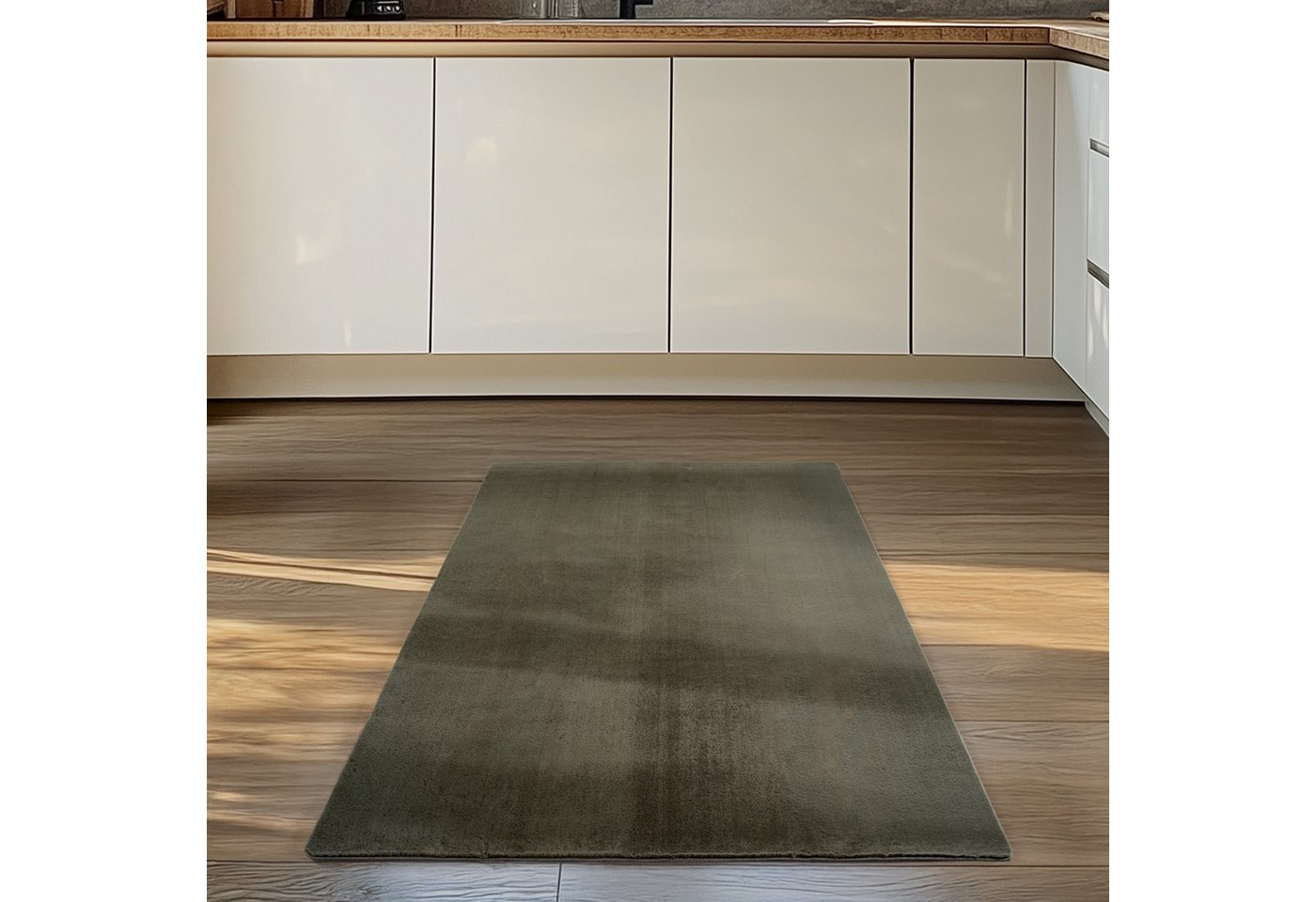 Carpettex Veloursteppich Unicolor - Einfarbig, Läufer, Höhe: 11 mm, Perfekt geeignet für Wohnzimmer, Schlafzimmer,Küche,Kinderzimmer – Bild 2 von 5