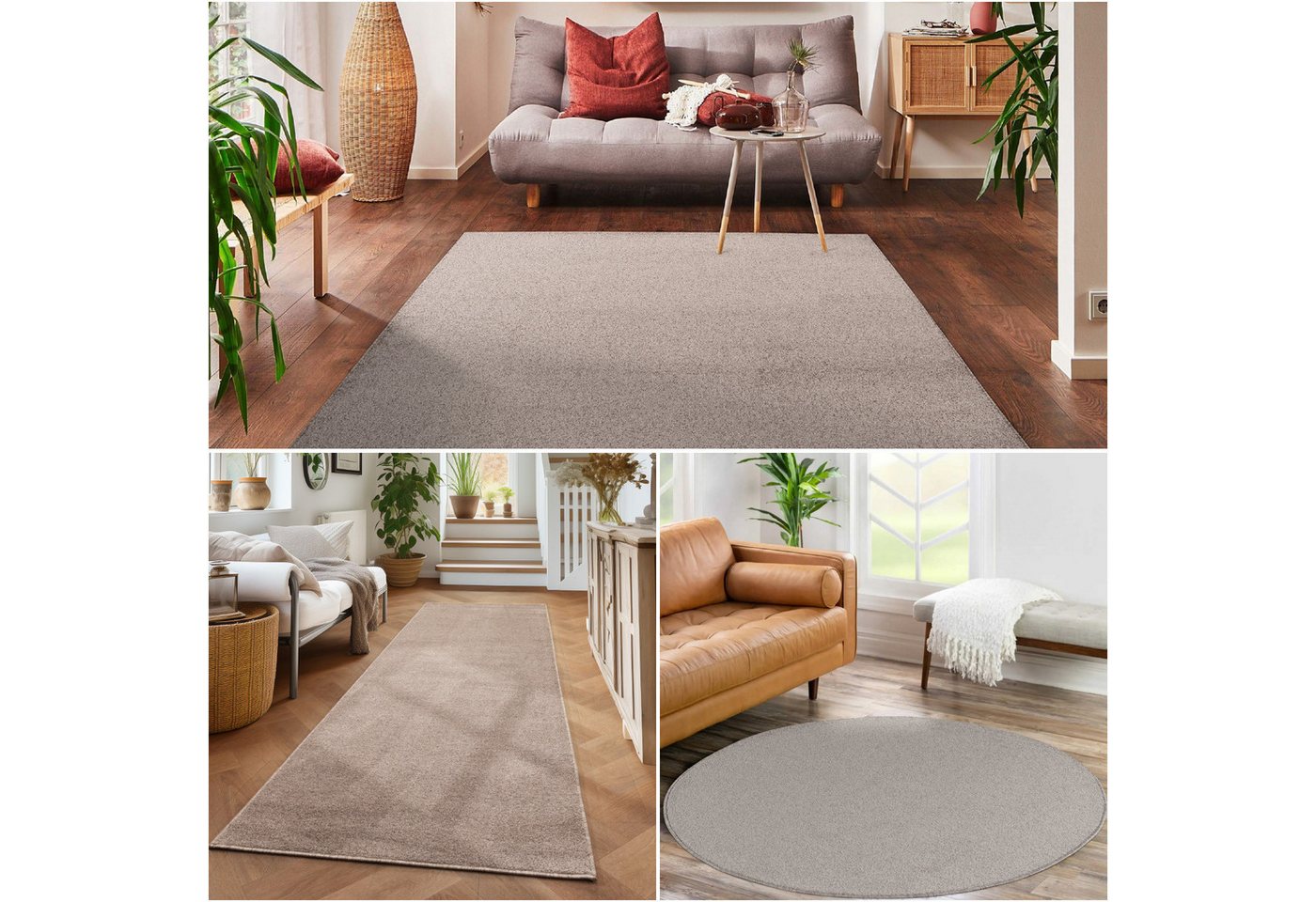 Carpettex Veloursteppich Unicolor - Einfarbig, Läufer, Höhe: 11 mm, Einfarbig Kurzflor Teppich Wohnzimmer verschiedene farben und größen – Bild 3 von 5