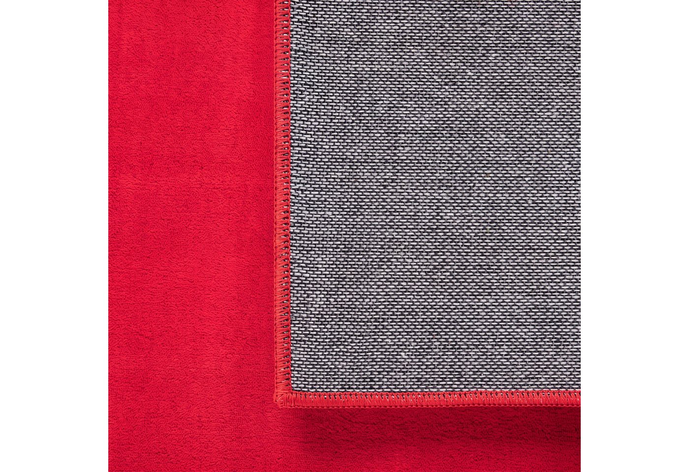 Carpettex Veloursteppich Unicolor - Einfarbig, Läufer, Höhe: 7 mm, Kurzflor Rund Teppich Anti-Rutsch Rückseite Waschbar Flauschiger – Bild 3 von 5