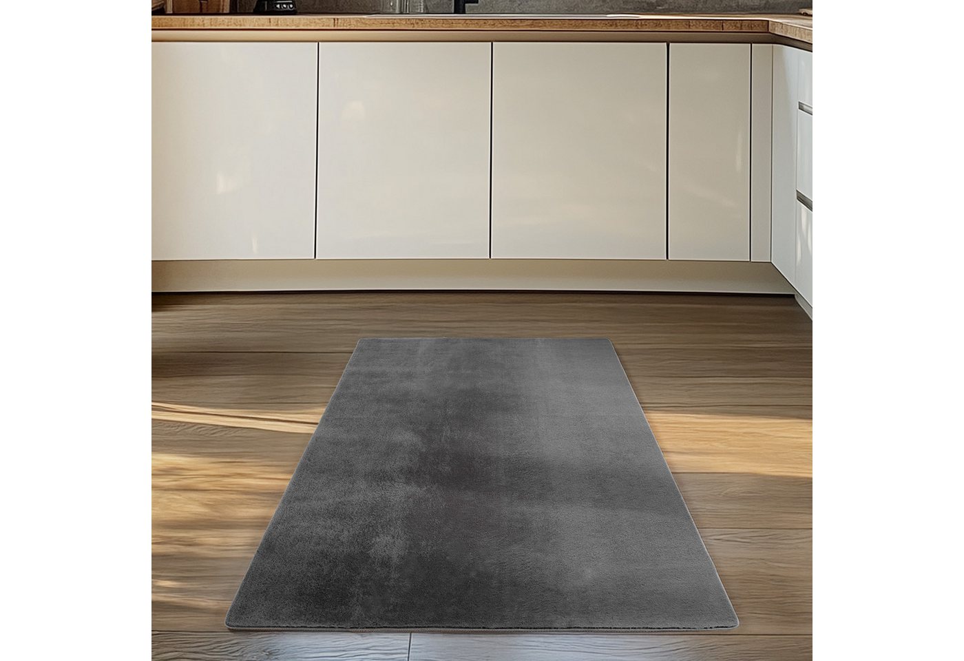 Carpettex Veloursteppich Unicolor - Einfarbig, Läufer, Höhe: 11 mm, Perfekt geeignet für Wohnzimmer, Schlafzimmer,Küche,Kinderzimmer – Bild 2 von 5