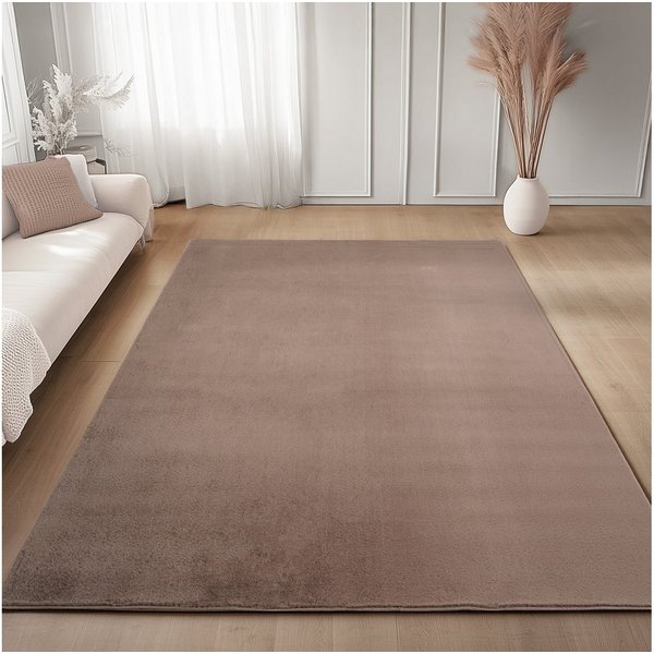 Carpettex Veloursteppich Unicolor - Einfarbig, Läufer, Höhe: 11 mm, Perfekt geeignet für Wohnzimmer, Schlafzimmer,Küche,Kinderzimmer
