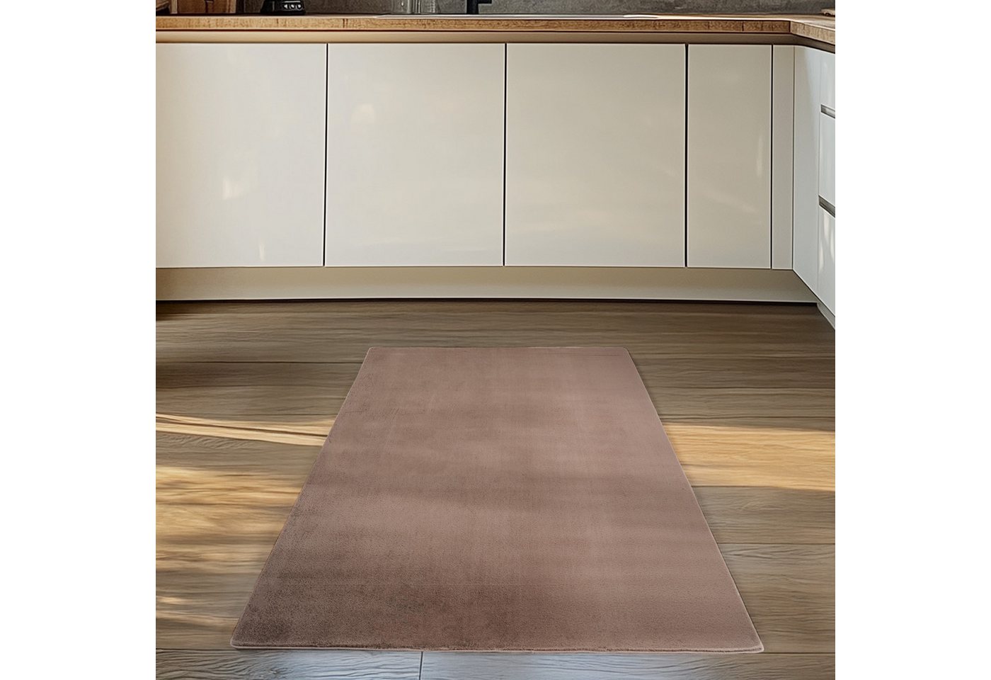 Carpettex Veloursteppich Unicolor - Einfarbig, Läufer, Höhe: 11 mm, Perfekt geeignet für Wohnzimmer, Schlafzimmer,Küche,Kinderzimmer – Bild 2 von 5