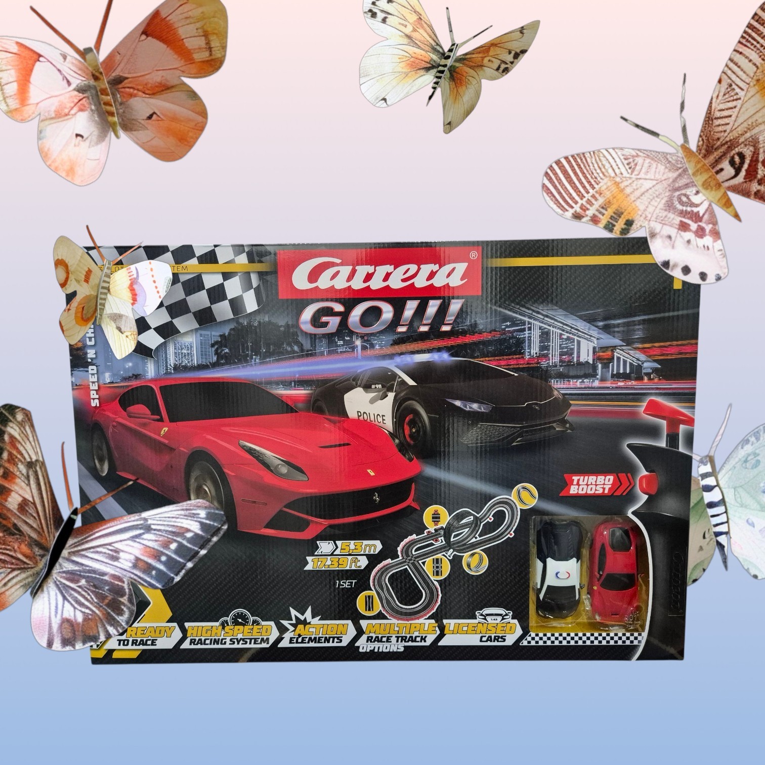 Carrera GO Rennbahn Autorennbahn Speed 'n Chase Set, 5,3 Meter, Looping