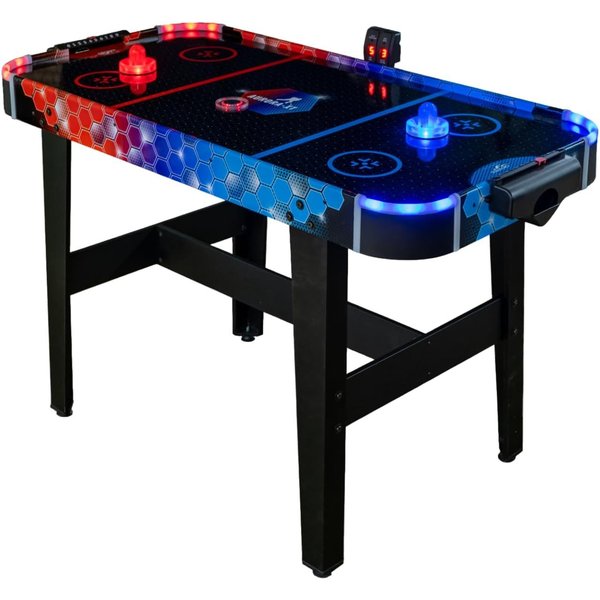 Carromco Air-Hockeytisch Fire vs. Ice, Airhockey Tisch mit LED-Pucks & LED-Pushern, Torzähler, für Kinder & Erwachsene