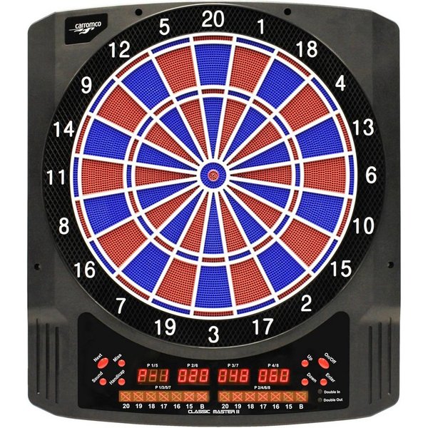 Carromco Zielscheibe Dartscheibe Elektronisch Classic Master II, Dart, Softdarts & Netzteil, 36 Spiele & 585 Varianten