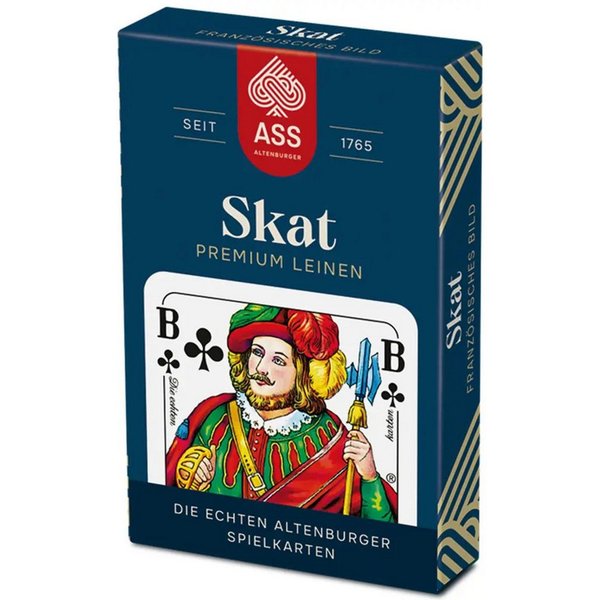 Cartamundi Spiel ASS - Skat Premium Leinen, französisches Bild in Faltschachtel
