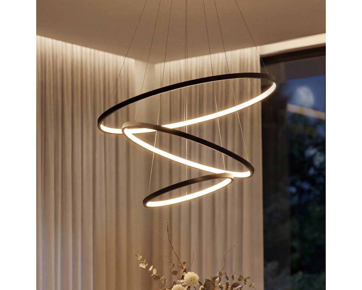 CASA DOMA LED Pendelleuchte Evora, smarte Hängelampe, Esszimmer, Wohnzimmer, Schwarz/Weiß, modern, dimmbar, LED fest integriert, Neutralweiß, Kaltweiß, Warmweiß – Bild 4 von 5