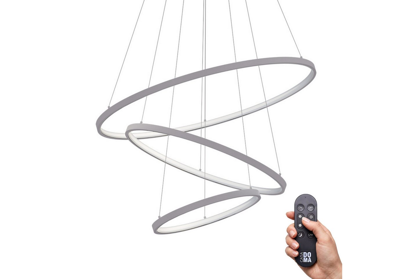 CASA DOMA LED Pendelleuchte Evora, smarte Hängelampe, Esszimmer, Wohnzimmer, Schwarz/Weiß, modern, dimmbar, LED fest integriert, Neutralweiß, Kaltweiß, Warmweiß – Bild 5 von 5
