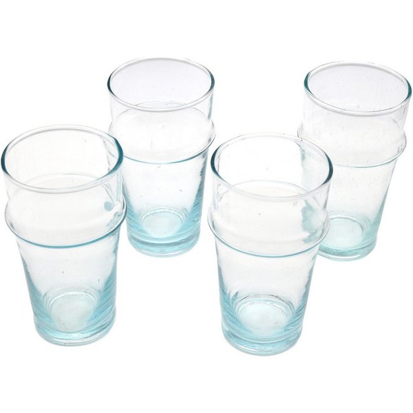 Casa Moro Gläser-Set Dessertgläser Set 4er Longdrink Cocktail Latte Macchiato Tee Gläser, 4-teilig, 300 ml je Glas, für Kalt- und Heißgetränke, mundgeblasen