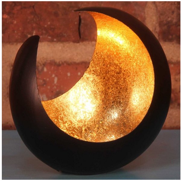 Casa Moro Windlicht Orientalischer Teelichthalter Ravi Ø 20 cm, Windlichthalter Wohn-Deko (marokkanischer Halb-Mond Metall, 1 St., Hilal Eid Mubarak Kerzenständ