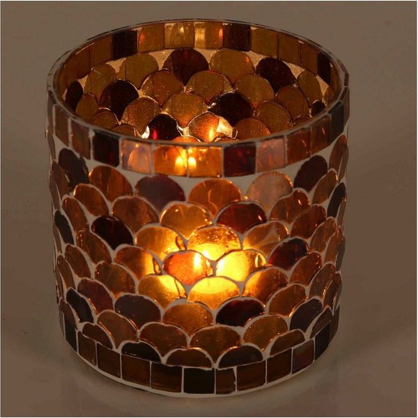 Casa Moro Windlicht Orientalisches Mosaik Windlicht Athen Gelb aus Glas handgefertigt (Boho Teelichthalter Kerzenständer Kerzenhalter, Glaswindlicht in den Größ