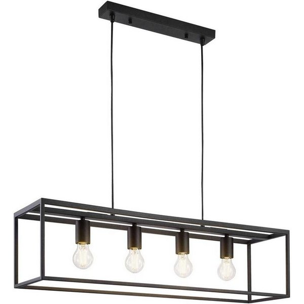 casa NOVA Hängeleuchte HAMPER, 4-flammig, Schwarz, Metall, B 80 cm, ohne Leuchtmittel, Hängeleuchte, Hängelampe