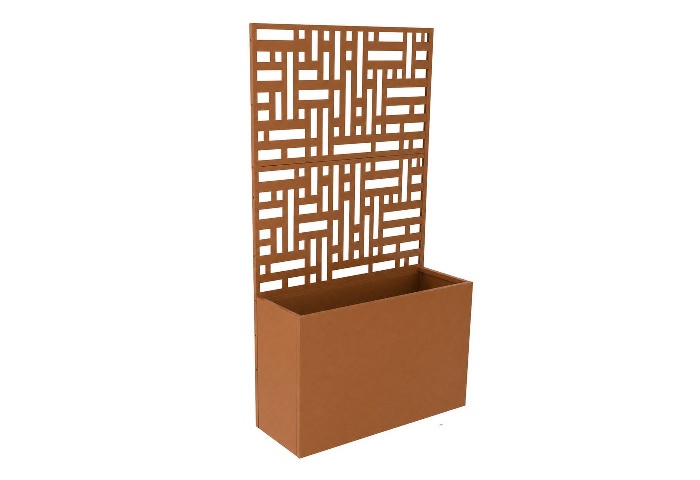 casa.pro Blumenkasten, mit Trennwand »Bernalda« Stahl 146x83x31 cm Braun – Bild 2 von 5