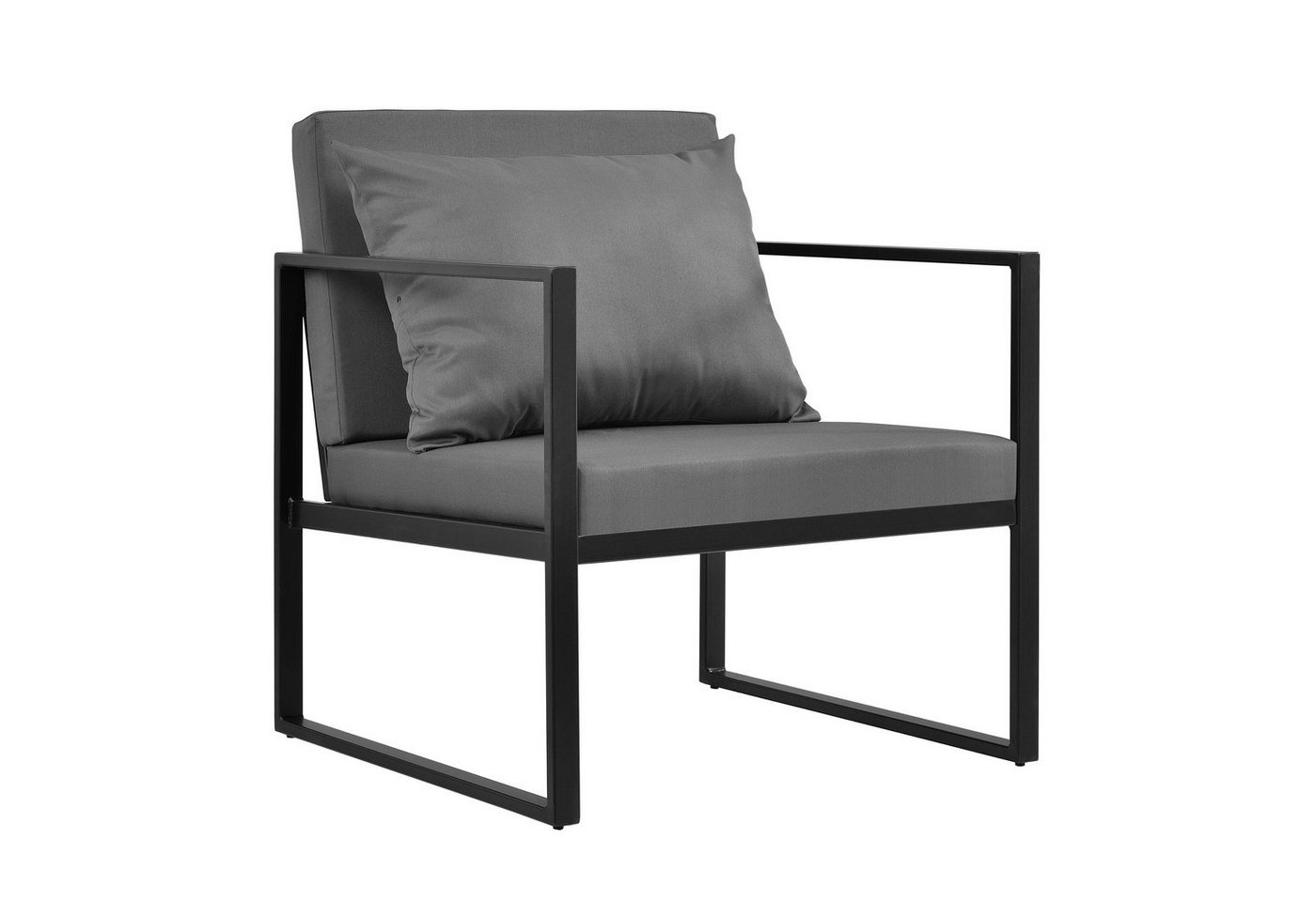casa.pro Gartenlounge-Set, »Lerum« Gartenstuhl 2er Set Sessel mit Kissen schwarz – Bild 2 von 4