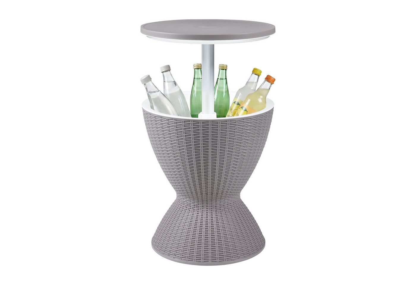 casa.pro Gartentisch, »Atessa« höhenverstellbar 58 x 49 cm 30 L Rattanoptik Hellbraun – Bild 4 von 5