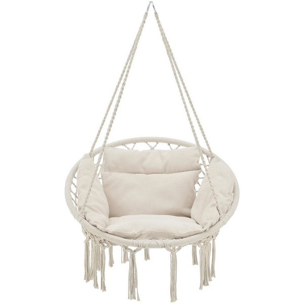 casa.pro Hängesessel, »Kailua« Hängestuhl mit Kissen ø60cm Creme