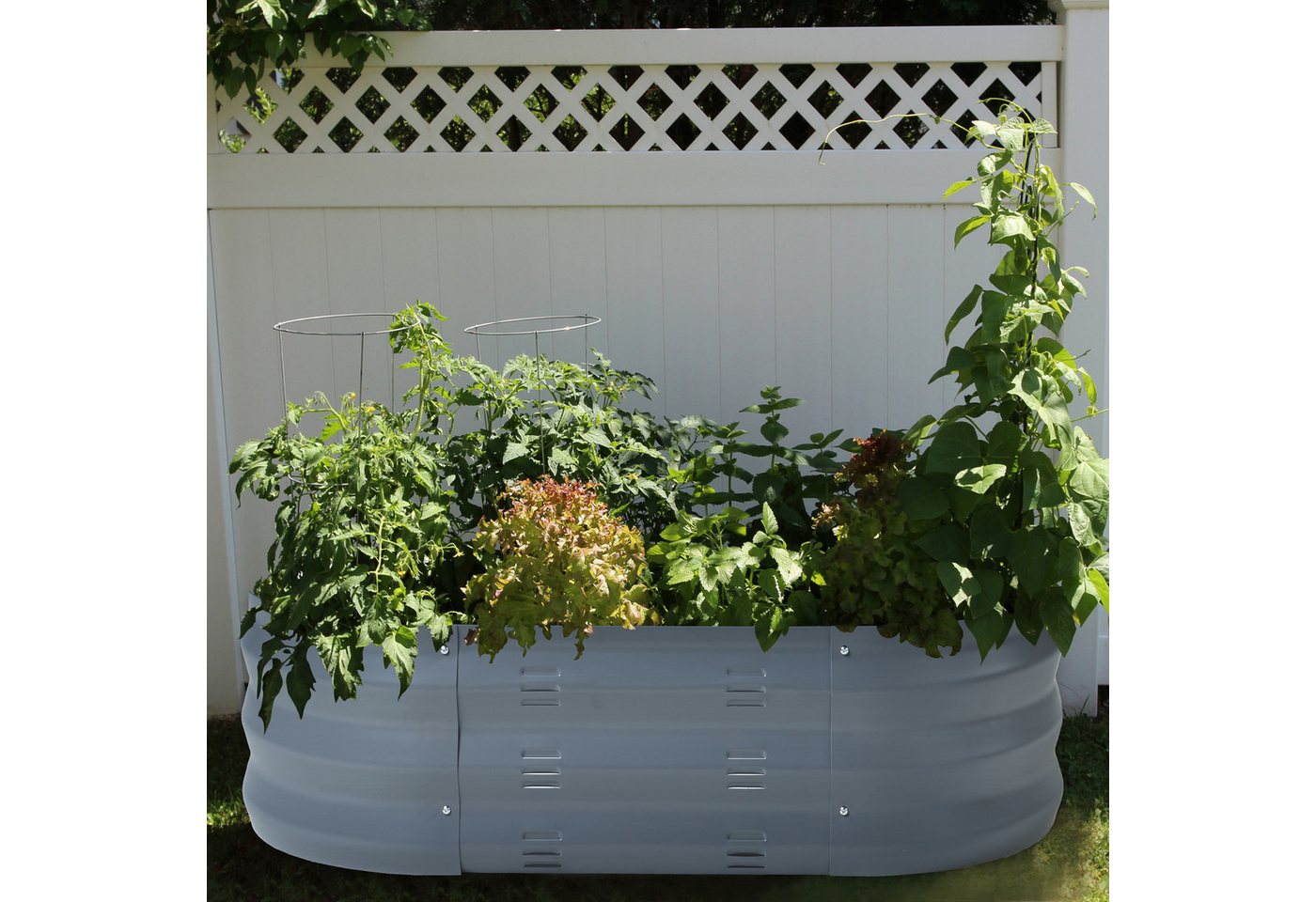 casa.pro Hochbeet, »Alfedena« verzinkter Stahl oval 90 x 50 x 25 cm Anthrazit – Bild 2 von 5
