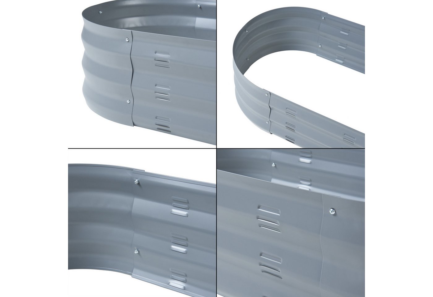 casa.pro Hochbeet, »Alfedena« verzinkter Stahl oval 90 x 50 x 25 cm Anthrazit – Bild 5 von 5