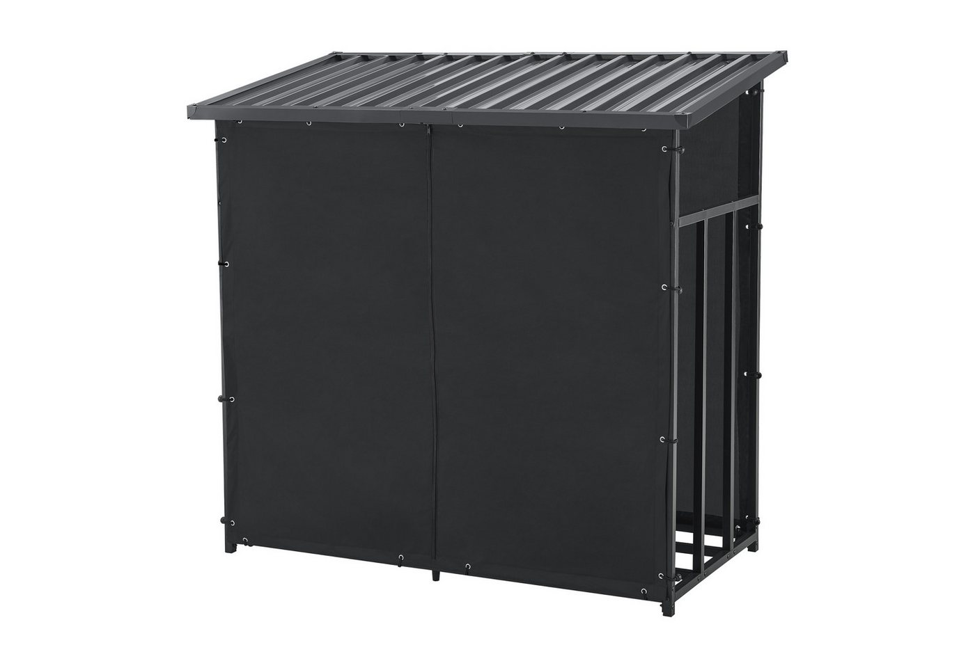 casa.pro Kaminholzregal, BxTxH:143x70x145 cm, »Yakutat« Kaminholzregal 145x143x70cm Schwarz – Bild 2 von 5