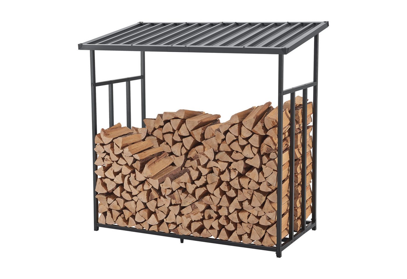 casa.pro Kaminholzregal, BxTxH:143x70x145 cm, »Yakutat« Kaminholzregal 145x143x70cm Schwarz – Bild 3 von 5